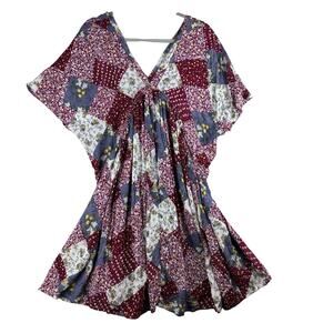 Camille & Co Cottage Patchwork Dress Womens Large Oversized Lagenlook Boho Hippi